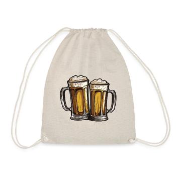 Bier Glas Anstossen Party - Turnbeutel - Natur - Vorne