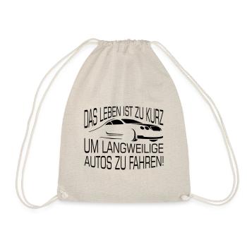 Leben zu kurz für langweilige Autos - Turnbeutel - Natur - Vorne