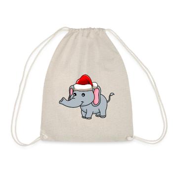 Elephant Christmas Comic - Drawstring Bag - nature - Front