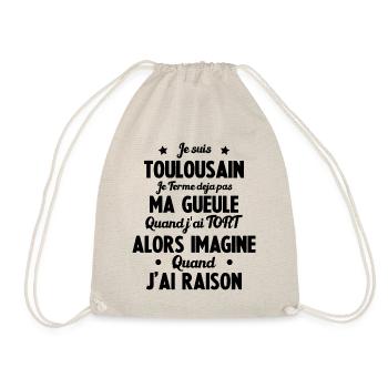 Je suis Toulousain - Je ferme pas ma gueule - Sac de sport léger - nature - Devant