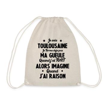 Je suis Toulousaine - Je ferme pas ma gueule - Sac de sport léger - nature - Devant