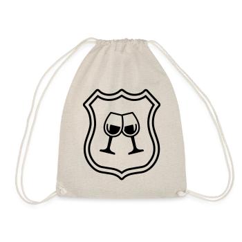 Wine glasses coat of arms - Drawstring Bag - nature - Front