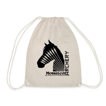 Mounted Archery Horse black - Drawstring Bag - nature - Front