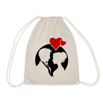 Ehepaar Hochzeit Silhouette - Turnbeutel - Natur - Vorne