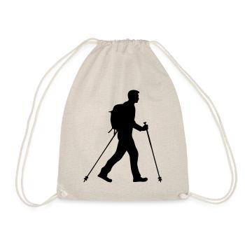 Nordic Walking Man Silhouette - Drawstring Bag - nature - Front