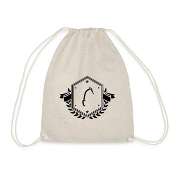Climbing equipment ice axe coat of arms - Drawstring Bag - nature - Front