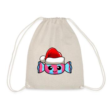 Bonbons Weihnachten Comic Xmas - Turnbeutel - Natur - Vorne