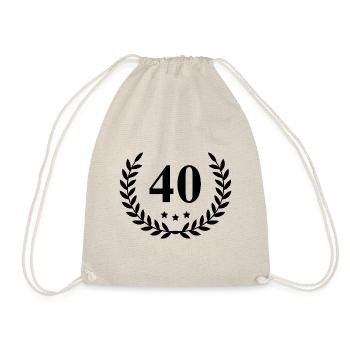 40 Number wreath - Drawstring Bag - nature - Front