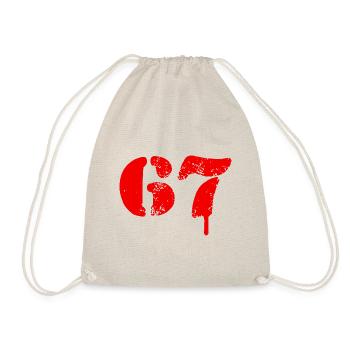 67 Zahl Symbol - Turnbeutel - Natur - Vorne