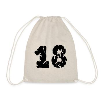 18 Zahl Trikot - Turnbeutel - Natur - Vorne