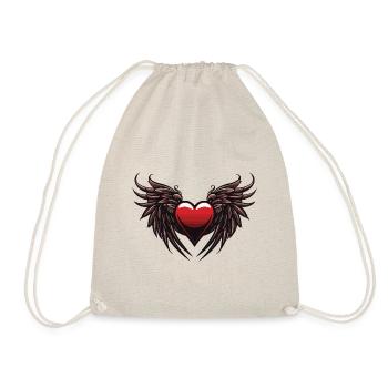 Heart Wings Angel Love - Drawstring Bag - nature - Front