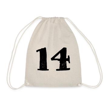 14 Zahl Trikot - Turnbeutel - Natur - Vorne