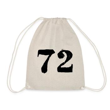 72 Zahl Trikot - Turnbeutel - Natur - Vorne