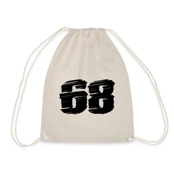 68 Zahl Trikot - Turnbeutel - Natur - Vorne