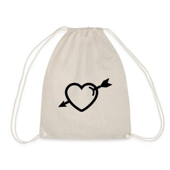 Heart symbol arrow - Drawstring Bag - nature - Front
