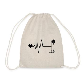 Shovel Pulse Heart Love - Drawstring Bag - nature - Front