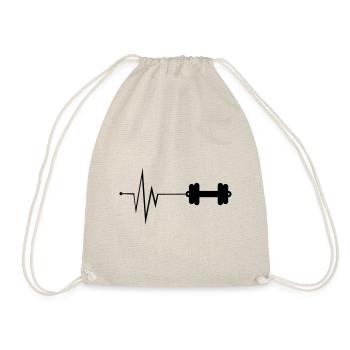 Dumbbell Pulse fitness - Drawstring Bag - nature - Front