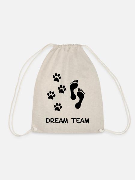 Your dog and you the dream team. Dog Friend - Drawstring Bag - nature