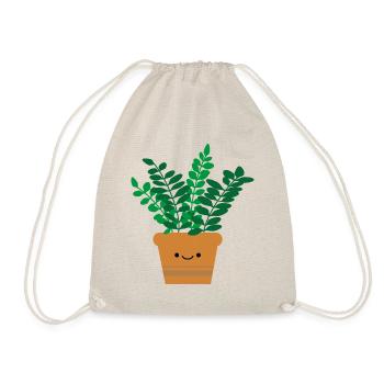 Cute Green Pals Design "Lucky Feather" - Drawstring Bag - nature - Front