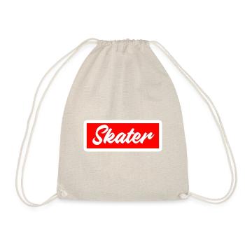skater skate skating skates shirt cap sticker roll - Drawstring Bag - nature - Front