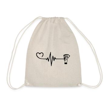 Money Pulse Heart - Drawstring Bag - nature - Front