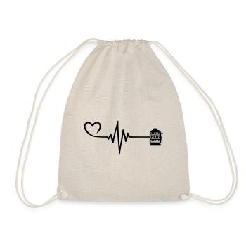 Slot Pulse Heart Love Casino - Drawstring Bag - nature - Front