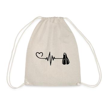 Diving fins pulse heart - Drawstring Bag - nature - Front