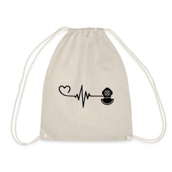 Apnea Diving Pulse Heart - Drawstring Bag - nature - Front