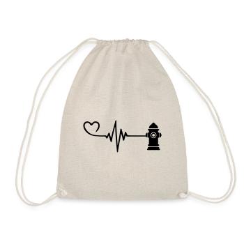Hydrant Pulse Heart Love - Drawstring Bag - nature - Front