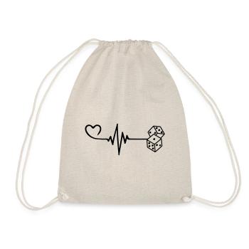 Dice Casino Pulse Heart Love - Drawstring Bag - nature - Front