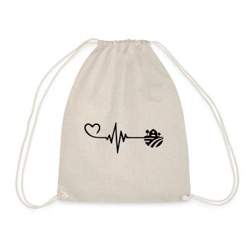 Farm Pulse Heart Love - Drawstring Bag - nature - Front