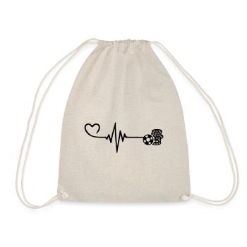 Poker chip pulse heart love - Drawstring Bag - nature - Front