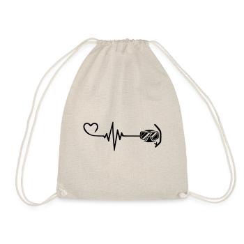 Diving goggles pulse heart - Drawstring Bag - nature - Front