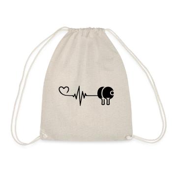 Table Tennis Ping Pong Heart Pulse - Drawstring Bag - nature - Front