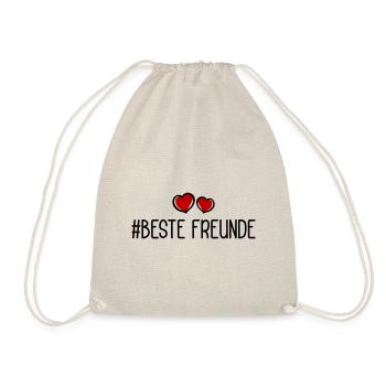 Freundschaft Beste Freunde Herzen Liebe - Turnbeutel - Natur - Vorne