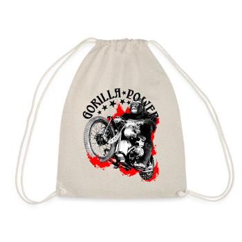 Gorilla Biker Power Motorrad - Turnbeutel - Natur - Vorne