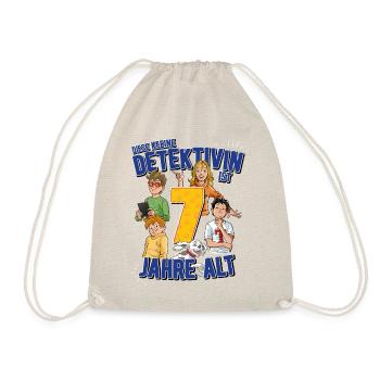 TKKG Junior 7. Geburtstag Sieben Gelb Geschenk - Turnbeutel - Natur - Vorne