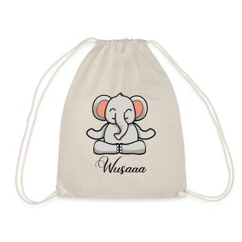 Auszeit Durchatmen Wusaaa Elefant - Turnbeutel - Natur - Vorne
