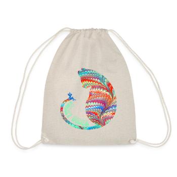 Cat with fairy E 72 - Drawstring Bag - nature - Front