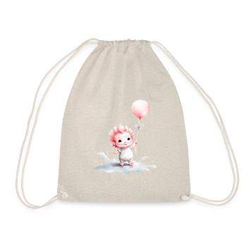 Baby Animals Dreamland Balloon Axolotl - Drawstring Bag - nature - Front