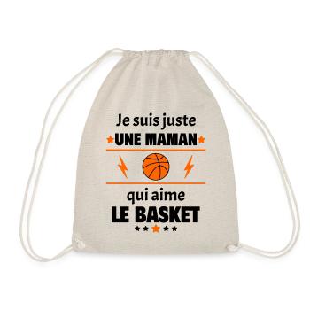 Juste une maman qui aime le basket, cadeau de noël - Sac de sport léger - nature - Devant