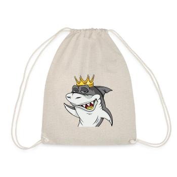 Cooler Hai mit Krone #4 Cool Sharks - Turnbeutel - Natur - Vorne