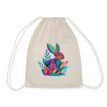 Ostern Osterhase Feldhase aus Pflanzen - Turnbeutel - Natur - Vorne
