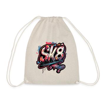 SK8 skateboard - Turnbeutel - Natur - Vorne
