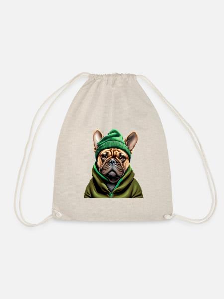 Französische Bulldogge cool - Turnbeutel - Natur