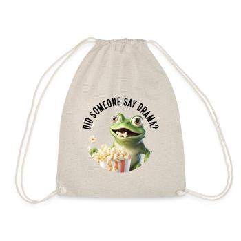 Did someone say drama? Neugieriger Frosch +popcorn - Turnbeutel - Natur - Vorne