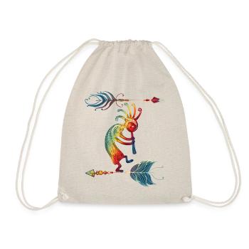 Native American Kokopelli With Two Feathers 1 - Sac de sport léger - nature - Devant