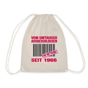 1966 geburtstag 56 jahre jubiläum barcode retoure - Turnbeutel - Natur - Vorne