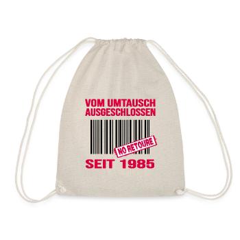 1985 geburtstag 37 jahre jubiläum barcode retoure - Turnbeutel - Natur - Vorne