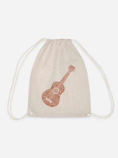 Ukulele Word Cloud Ukulele Player Hawaiian Musicia - Turnbeutel - Natur